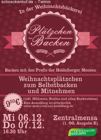 Plätzchenbacken in der Mensa Werbeplakat