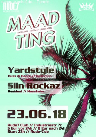 MAAD TING - Dancehall Reggae Urban Beats Werbeplakat