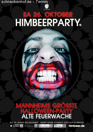 Himbeerparty Halloween Samstag Werbeplakat