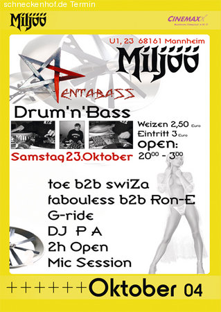 Drum and Bass meets Milj&ouml;&ouml; Werbeplakat