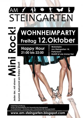 Wohnheimparty! Mini Rock! Werbeplakat