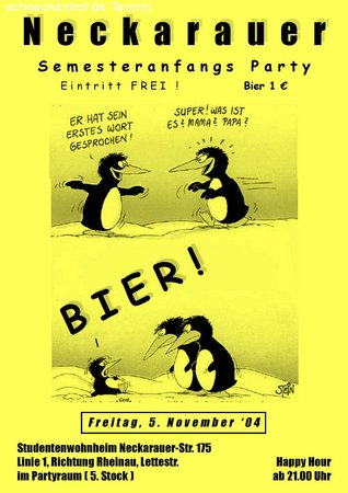 Semesteranfangsparty Werbeplakat