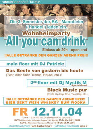 All you can drink! Werbeplakat