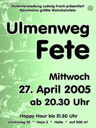 Ulmenwegfete Werbeplakat