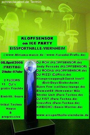 Klopfsensor on Ice - Party Werbeplakat