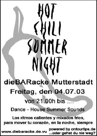 Hot Chili Summer Night Werbeplakat