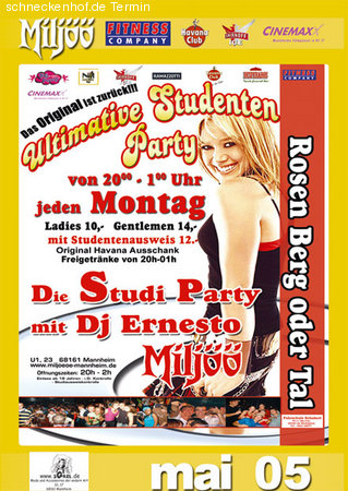 Ulitmative Studentenparty Werbeplakat