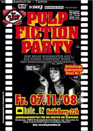 Pulp Fiction Party Werbeplakat