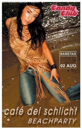 Cafe del Schlicht - Beachparty Werbeplakat