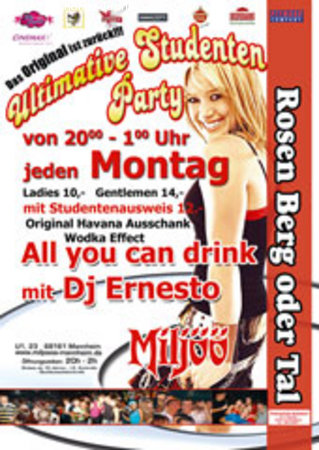 Die ultimative Studentenparty  Werbeplakat