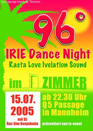 96° Irie Dance Night Werbeplakat