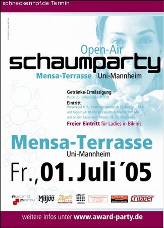 Open Air Schaumparty Werbeplakat