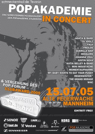 Popakademie-Abschlusskonzert  Werbeplakat