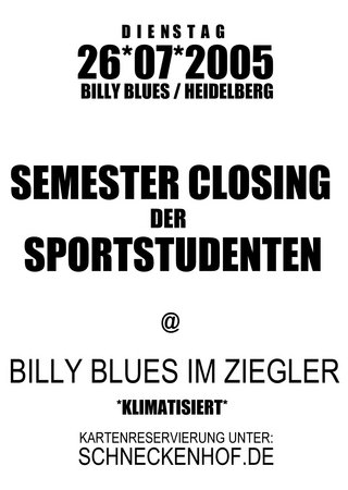 Sem.Closing der Sportstudenten Werbeplakat