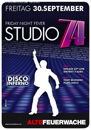 studio 74 - friday night fever Werbeplakat