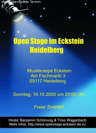 1. offene B&uuml;hne im Eckstein Werbeplakat