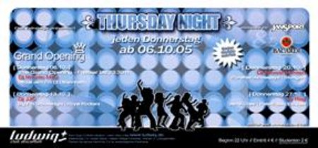 Er&ouml;ffnung Thursday Night Werbeplakat