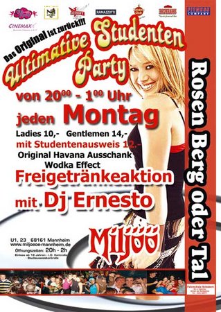 Die ultimative Studentenparty  Werbeplakat