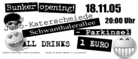 Bunker opening Werbeplakat