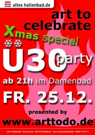art to celebrate Ü30party Xmas Werbeplakat