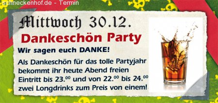 Dankeschön Party Werbeplakat