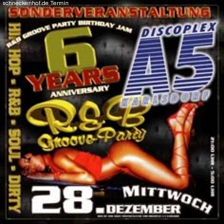 6 Jahre R&B Groove Party Werbeplakat