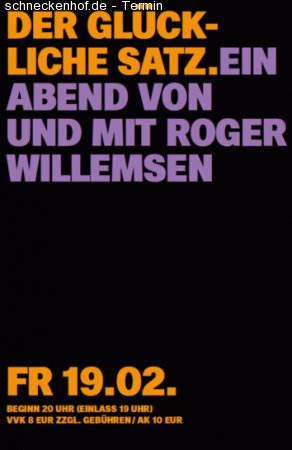 Der glückliche Satz. Ein Abend von und mit Roger Willemsen Werbeplakat