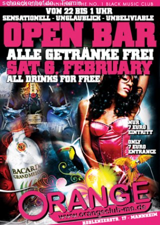 open bar Werbeplakat