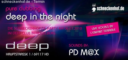Pure Clubbing - DEEP in the Night Werbeplakat