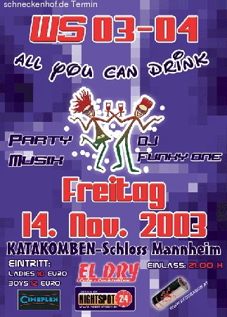 All-you-can-drink Werbeplakat