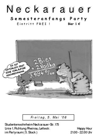 Wohnheimparty Werbeplakat