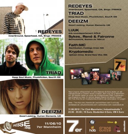 Baesse.de presents Redeyes, Triad, Deeizm Werbeplakat