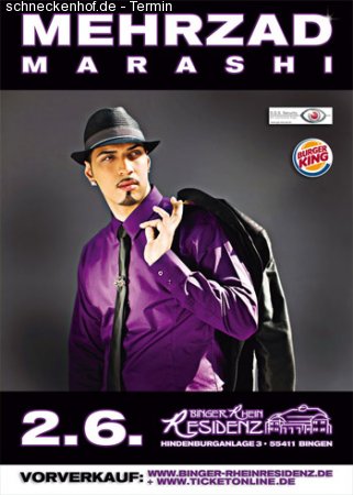 Mehrzad Marashi am Vorfeiertag den 02. Juni @ Binger Rheinresidenz Werbeplakat