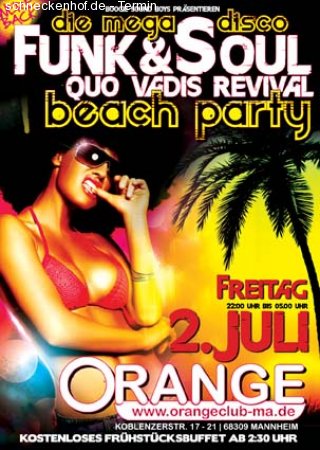 Funk&Soul Quo Vadis Revival Beach Party Werbeplakat
