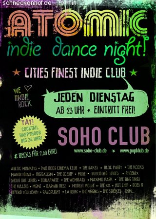 Atomic Indie Dance Night Werbeplakat