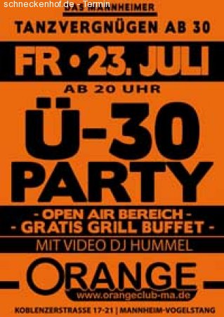 Die Mannheimer Ü-30 PARTY! Werbeplakat