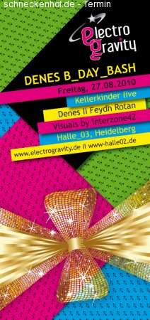 Electrogravity Denes B_DayBash Werbeplakat