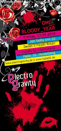 Electrogravity OneBloodyYear Werbeplakat