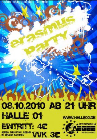 Erasmus Unistartparty Werbeplakat