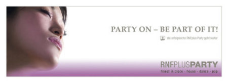 RNF Plus Party Werbeplakat