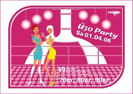 &Uuml;-30 Party Werbeplakat