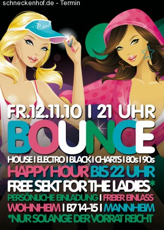 Bounce Wohnheimparty Werbeplakat