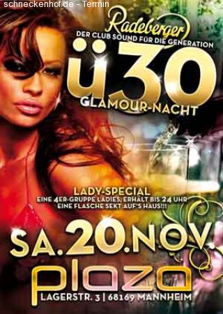 ü30 Glamour Nacht Werbeplakat