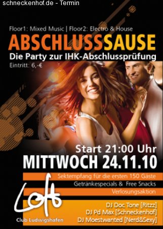 Abschlusssause Werbeplakat