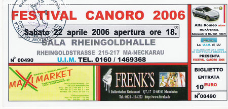 Italienisches Gesangsfestival  Werbeplakat