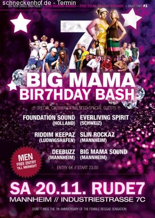 Big Mama Sound 7 Years B-Day B Werbeplakat