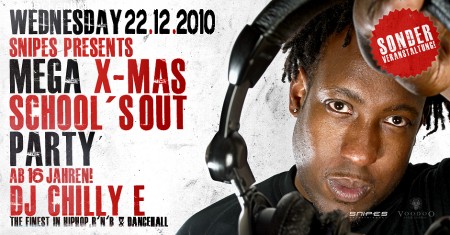 Mega X-Mas School's Out Party Werbeplakat