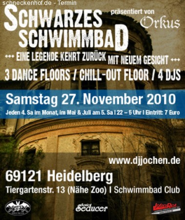 Schwarzes Schwimmbad Werbeplakat