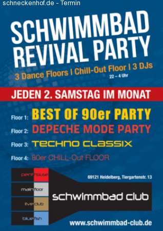 Schwimmbad Revival Werbeplakat