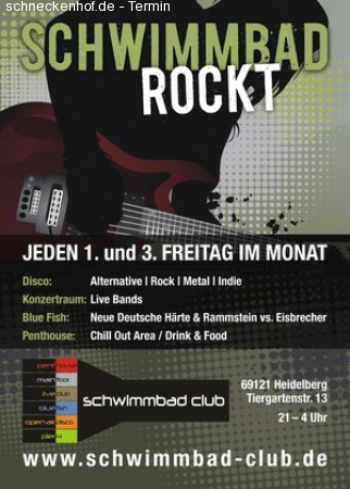 Schwimmbad rockt! Werbeplakat